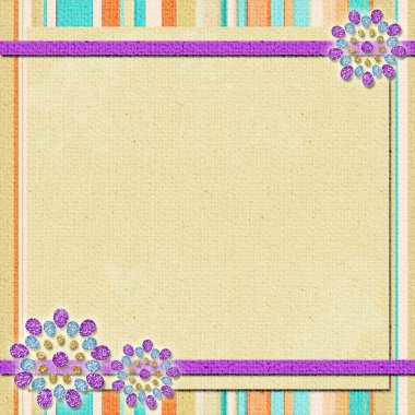 Background in scrapbook style in beige, cyan, orange, violet clipart