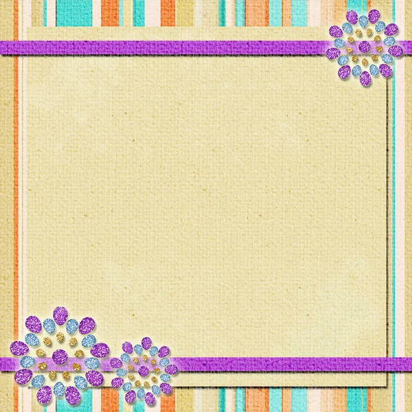 Background in scrapbook style in beige, cyan, orange, violet — Stock Photo, Image