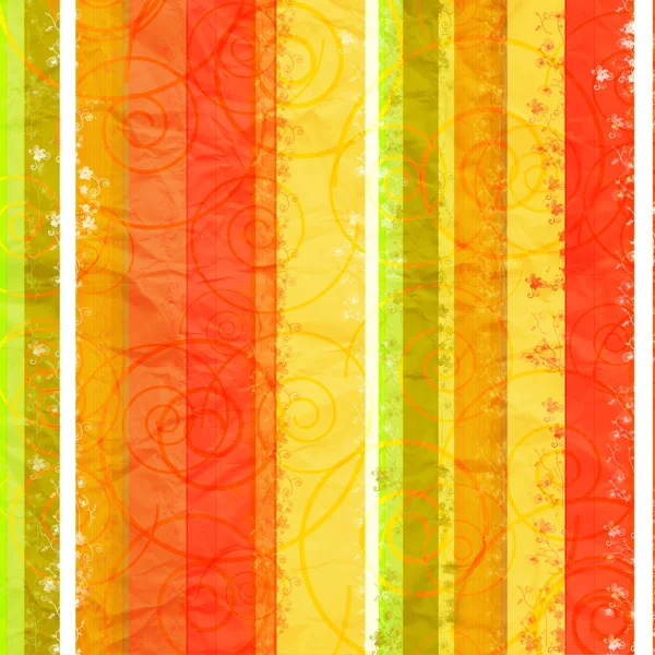 Texturizado a rayas arrugado fondo de papel floral — Foto de Stock