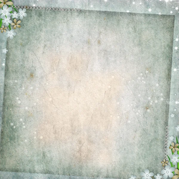 Çiçekler ve metin veya görüntü için alan Grunge arka plan — Stok fotoğraf
