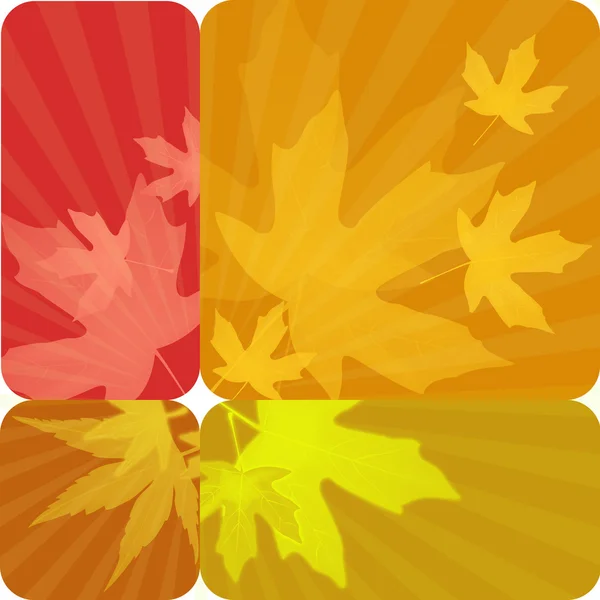 Set van vier herfst labels — Stockfoto