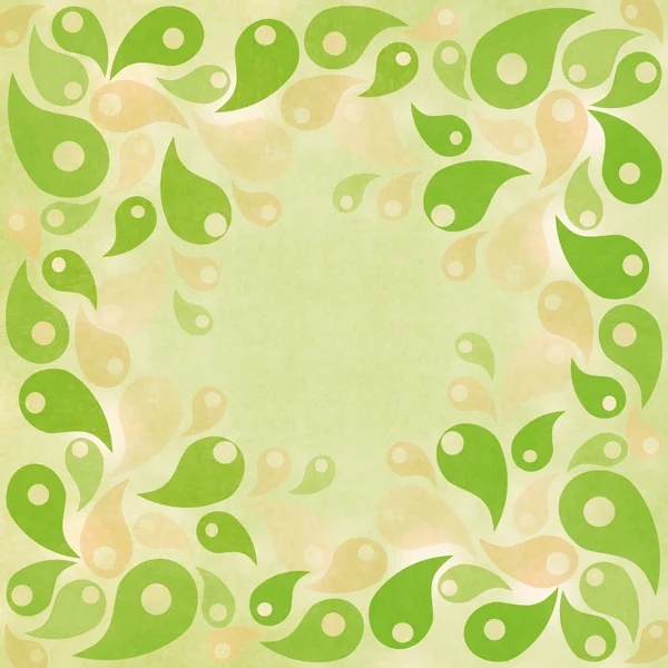 베이 지와 녹색 추상적인 모양을 디자인 배경 — 스톡 사진