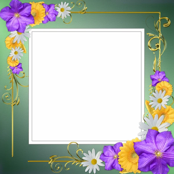 Rámeček dekorativní květiny — Stock fotografie