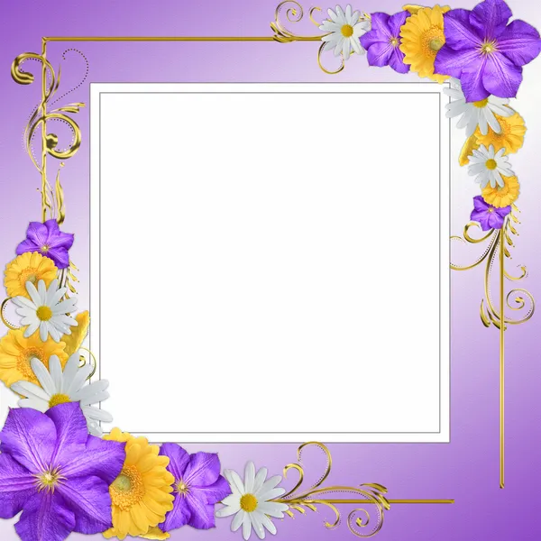Decorative flowers frame — Stock Photo, Image