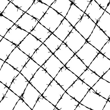 fence from barbed wires clipart