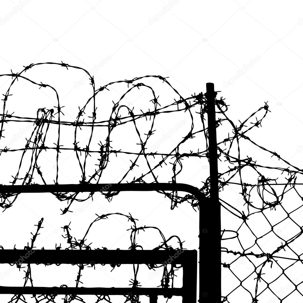 fence from barbed wires