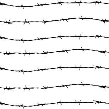 Vector of seven barbed wires clipart