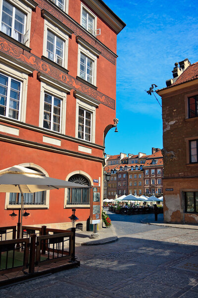 Warsaw downtown, Swietojanska-Zapiecek streets near the Old Town Square