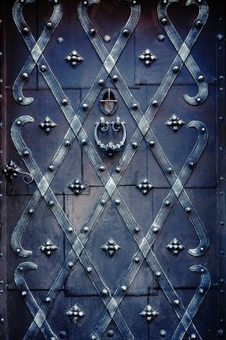 Decorated iron door clipart