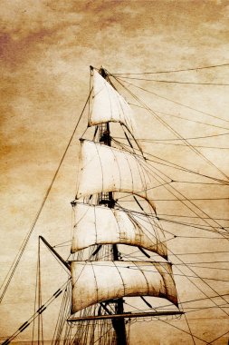 Sails on old paper clipart