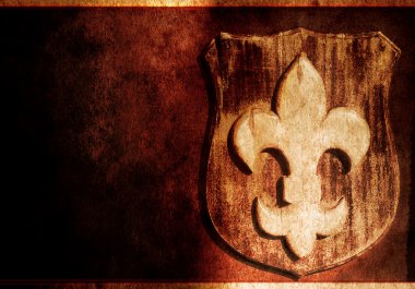 Grunge Fleur-de-lis - floral symbol clipart