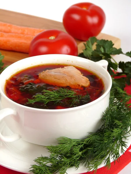 Een heerlijke soep in vlees Bouillon — Stockfoto