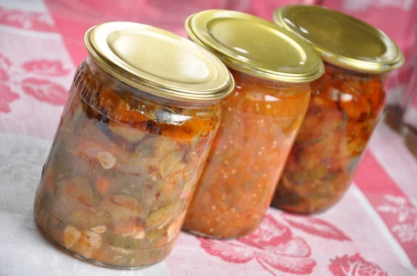 Canned vegetables homemade. Home canning — Stock Photo, Image