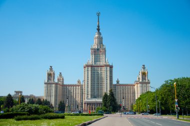 Building of Moscow State University in Moscow, one of famous high rise buil clipart