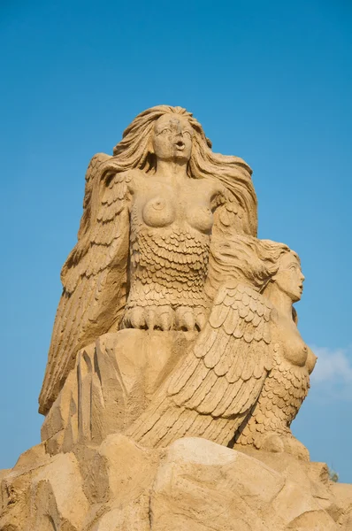 stock image Sirens, sand sculpture in the sky