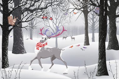 Winter forest clipart