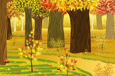 Dream autumn forest clipart