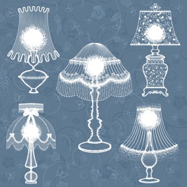 Antique lamps clipart