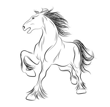 Vector image a horse, tattoo clipart