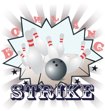 Bowling, vector illustration clipart