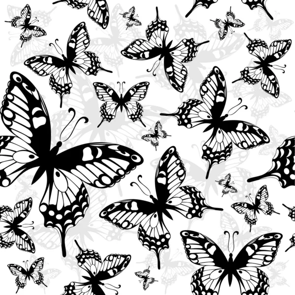 Bezešvé pozadí s motýl — Stockový vektor