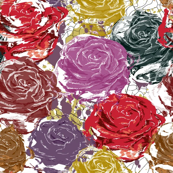 Krásné bezproblémové růže — Stockový vektor