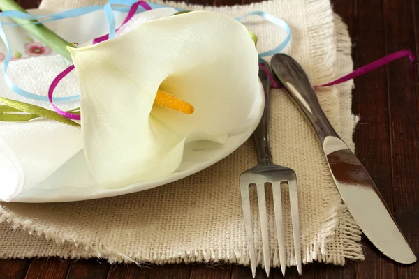 Setarea mesei de gheață cu flori — Fotografie, imagine de stoc