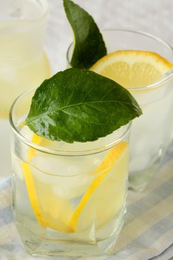buz gibi limonata veya limon kokteyli, sığ dof