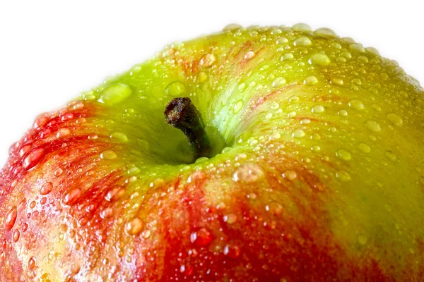 Manzana con gotas de cerca, dof poco profundo — Foto de Stock