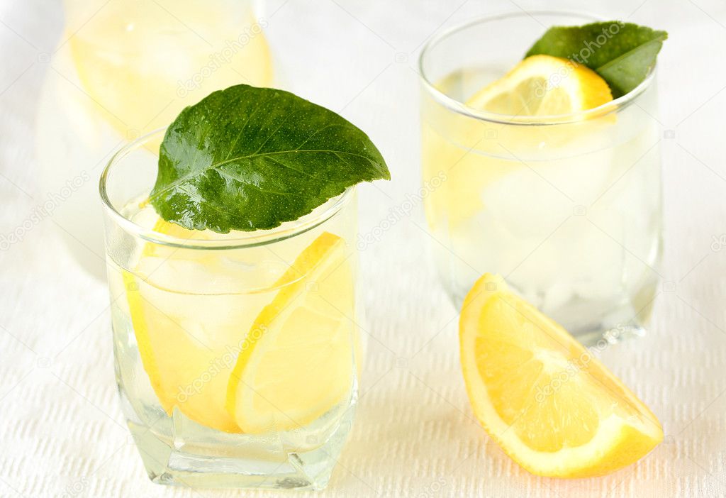 Ice Cold Lemonade or lemon cocktail,shallow dof