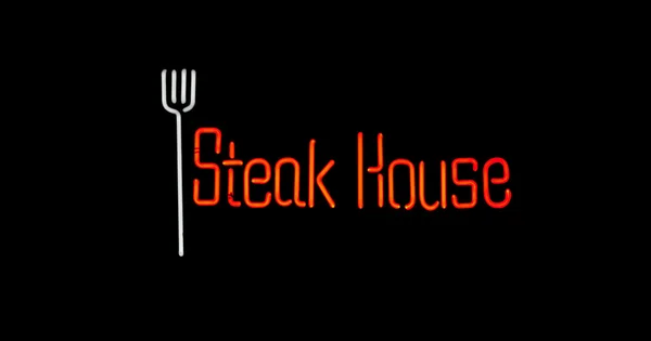 stock image Steak house neon sign