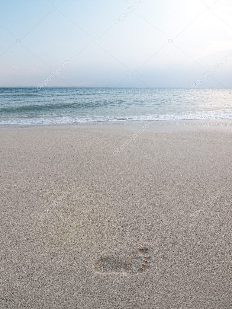 Footprint on beach