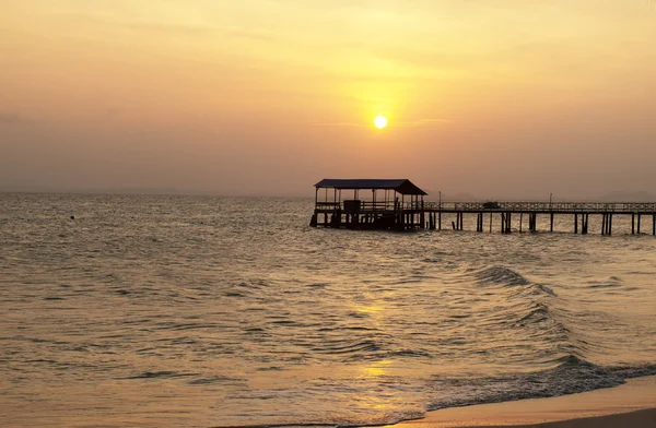 stock image Beautiful sunset on the beach