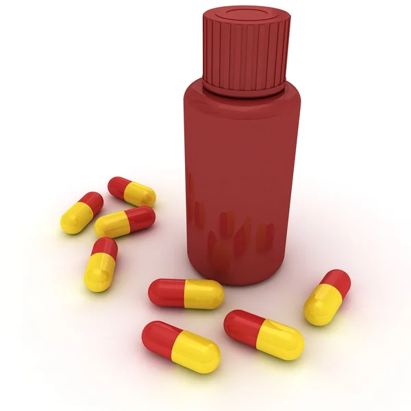 Bottle and pills — Stock Photo, Image