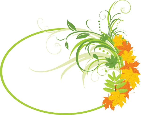 Цветочный абстрактный фон с кленовыми листьями. Рамка — стоковый вектор
