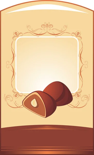 チョコレート菓子。折り返しの背景 — ストックベクタ