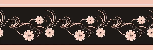 Elemento floral decorativo para design de fita — Vetor de Stock