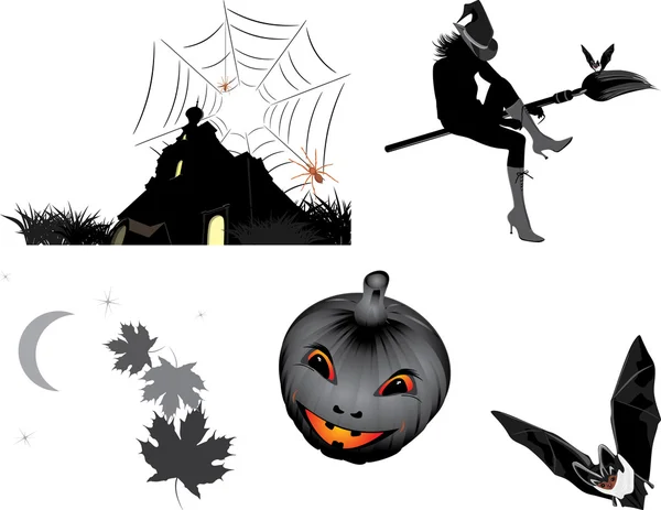 Objetos de Halloween para diseño — Archivo Imágenes Vectoriales