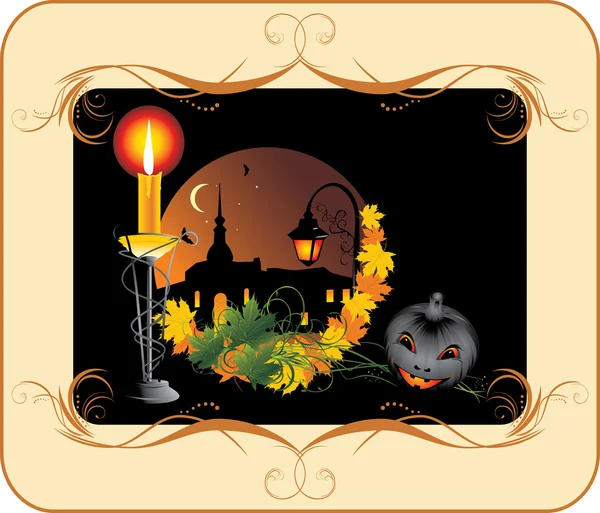 Halloween. Composition de vacances pour carte — Image vectorielle