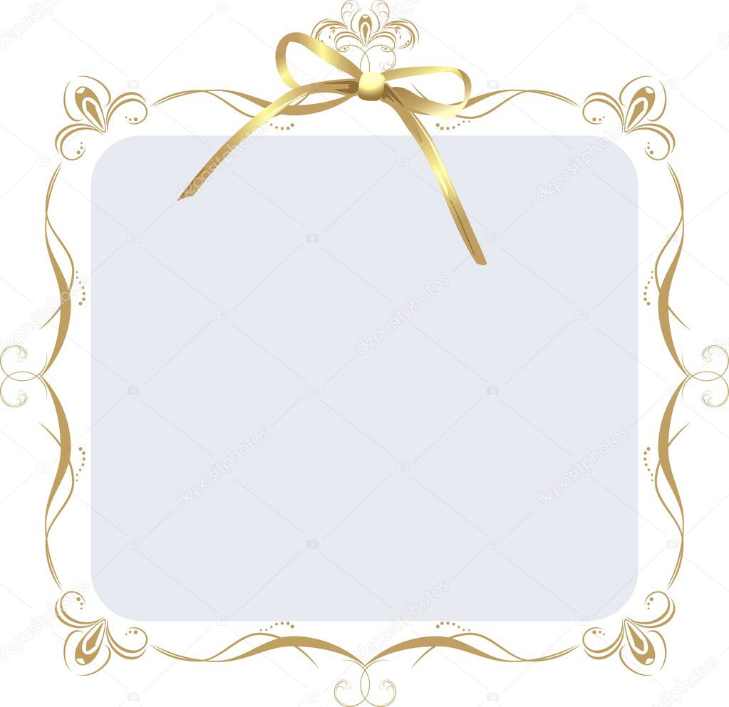 Decorative frame with golden bow