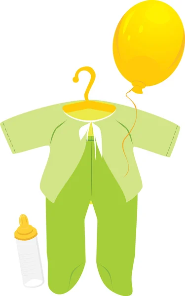 赤ちゃんのための緑のスーツ — ストックベクタ