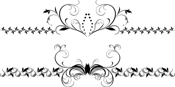 Två dekorativa blommiga gränser för design — Stock vektor