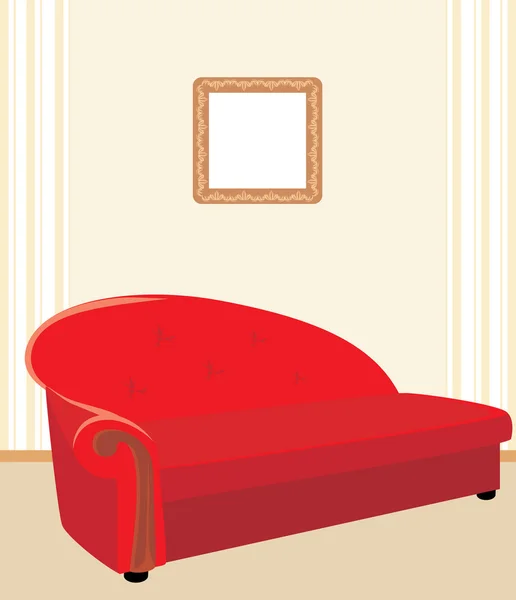Rotes stilvolles Sofa — Stockvektor