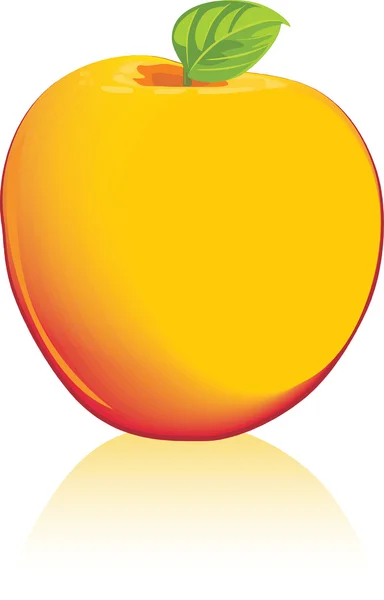 Pomme jaune isolée sur le blanc — Image vectorielle