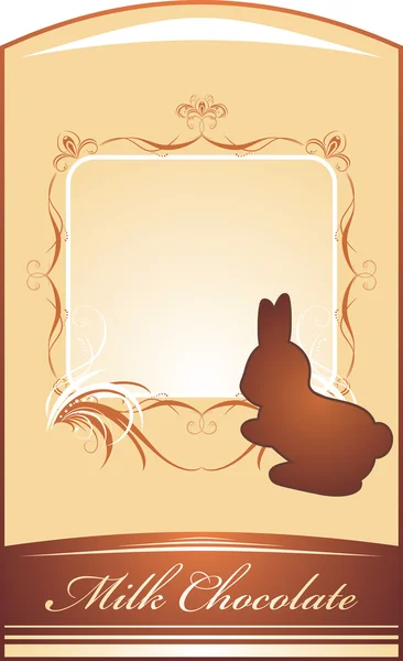 チョコレートのウサギ。折り返しの背景 — ストックベクタ
