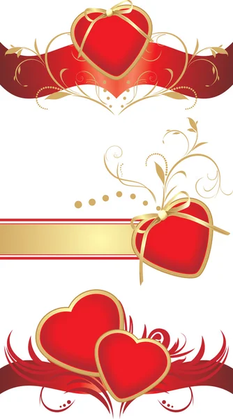 Coeurs rouges pour le design de la Saint-Valentin — Image vectorielle