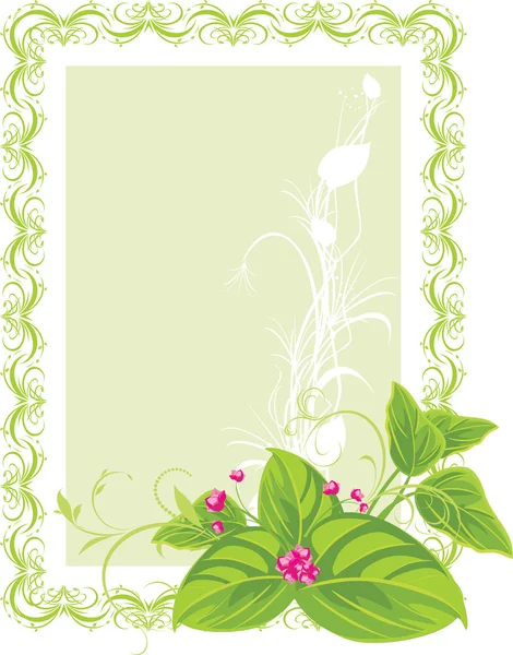 装飾的なフレーム。春の花束 — ストックベクタ