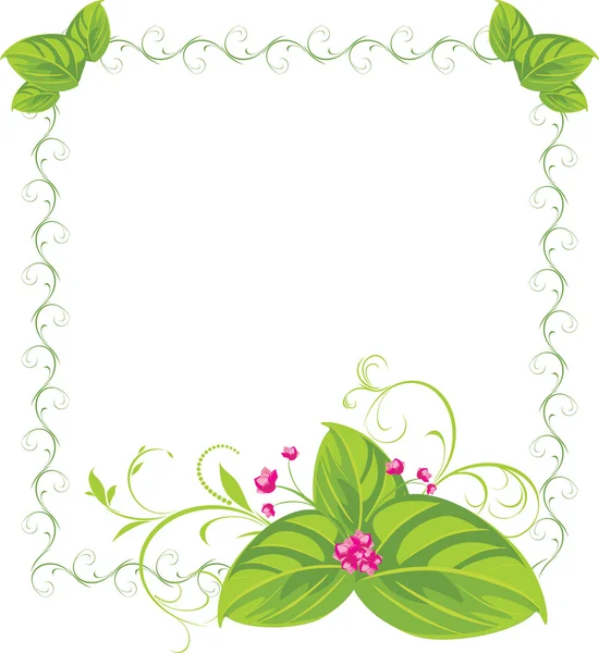 Spring bouquet in the decorative frame — Stock Vector