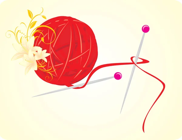 Ball, podprocesů pro pletení s paprsky a lilie — Stockový vektor