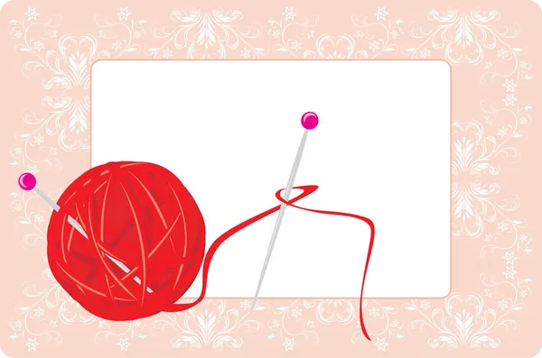 线程与装饰背景上幅针织用球 — 图库矢量图片